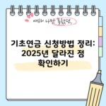 기초연금 신청방법 정리: 2025년 달라진 점 확인하기