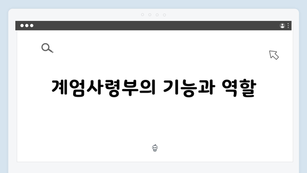 대한민국 비상계엄 선포, 그 배경과 계엄사령부의 역할