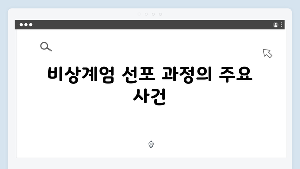 대한민국 비상계엄 선포, 그 배경과 계엄사령부의 역할