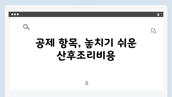 산후조리비용 공제로 추가 혜택 누리기