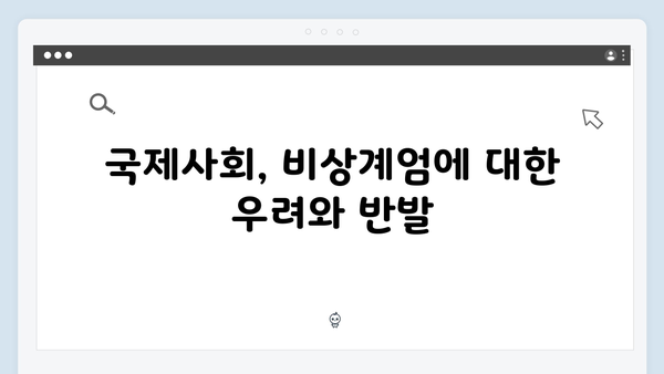 대한민국 비상계엄 선포, 그 배경과 국제사회의 반응