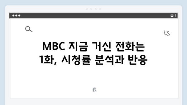 MBC 지금 거신 전화는 1화 시청률과 최고의 순간