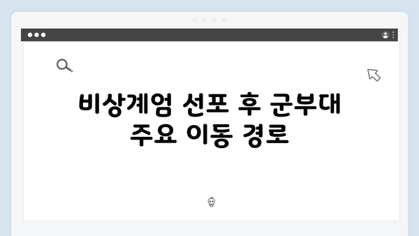 비상계엄 선포에 따른 군부대 이동과 배치 현황