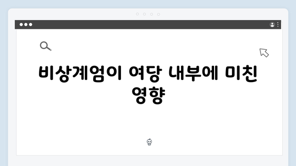 윤석열 대통령 비상계엄 선포: 여당 내부의 균열과 갈등