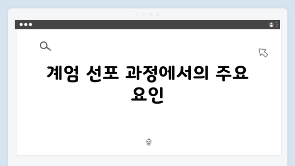 대한민국 비상계엄 선포, 그 배경과 계엄사령부의 조치