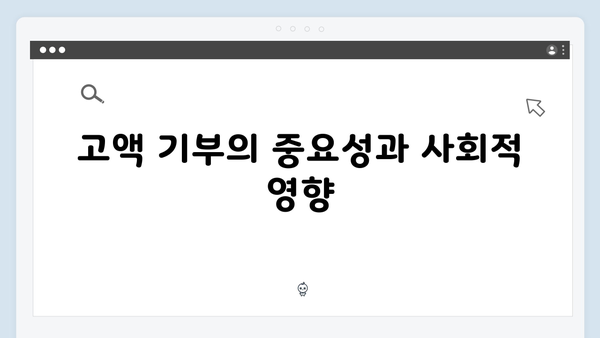 기부 문화 활성화를 위한 고액 기부 최적화 전략