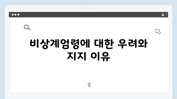 [여론조사] 비상계엄령에 대한 국민들의 찬반 의견