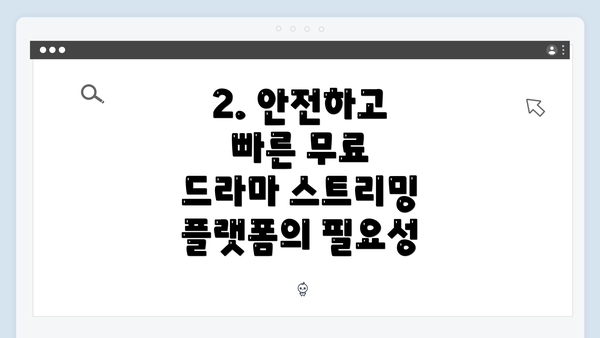 2. 안전하고 빠른 무료 드라마 스트리밍 플랫폼의 필요성