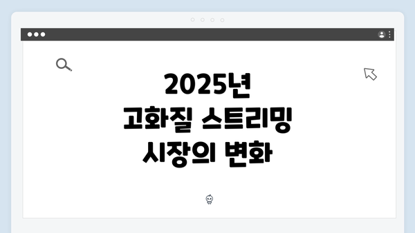 2025년 고화질 스트리밍 시장의 변화