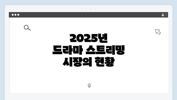 2025년 드라마 스트리밍 시장의 현황