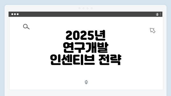 2025년 연구개발 인센티브 전략