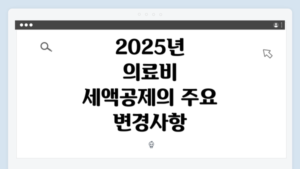 2025년 의료비 세액공제의 주요 변경사항