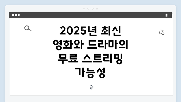 2025년 최신 영화와 드라마의 무료 스트리밍 가능성