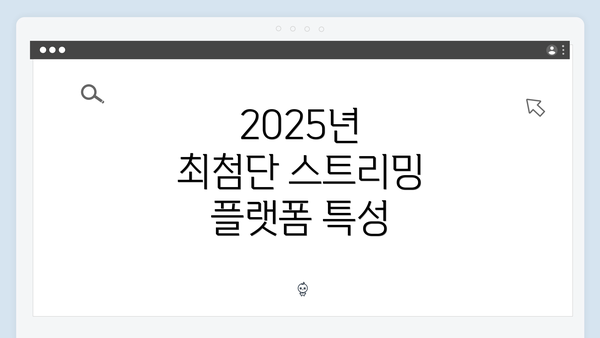 2025년 최첨단 스트리밍 플랫폼 특성