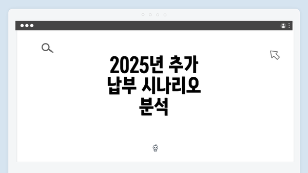 2025년 추가 납부 시나리오 분석