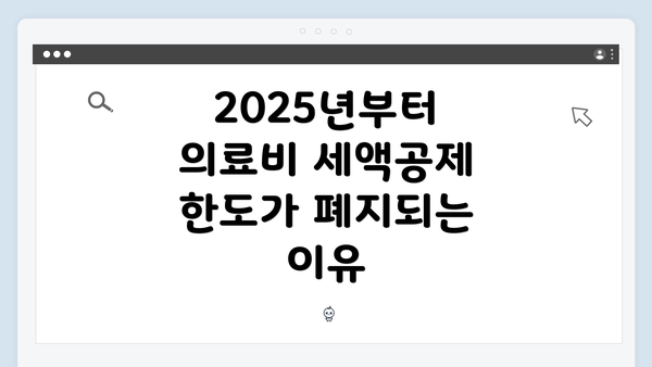 2025년부터 의료비 세액공제 한도가 폐지되는 이유