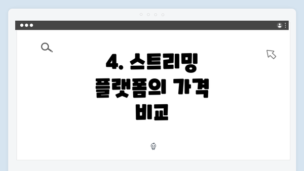 4. 스트리밍 플랫폼의 가격 비교