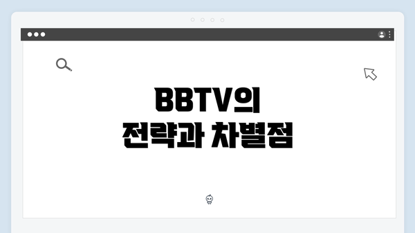 BBTV의 전략과 차별점