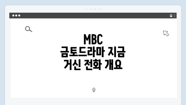 MBC 금토드라마 지금 거신 전화 개요