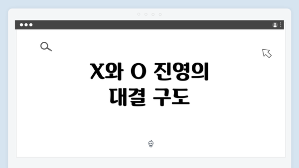 X와 O 진영의 대결 구도