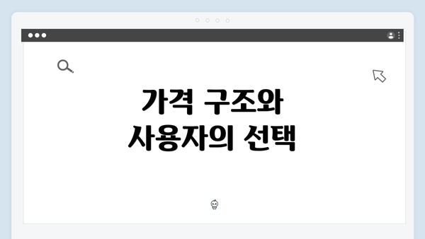 가격 구조와 사용자의 선택