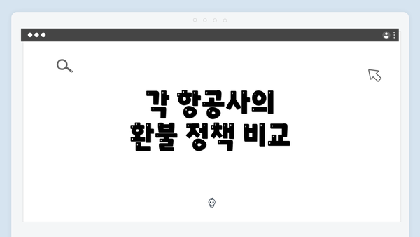 각 항공사의 환불 정책 비교