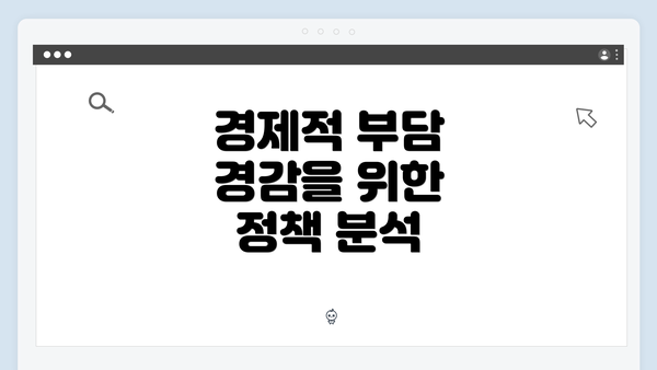 경제적 부담 경감을 위한 정책 분석