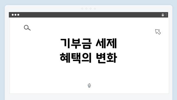 기부금 세제 혜택의 변화