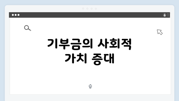 기부금의 사회적 가치 증대