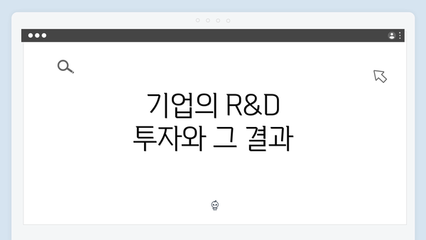 기업의 R&D 투자와 그 결과