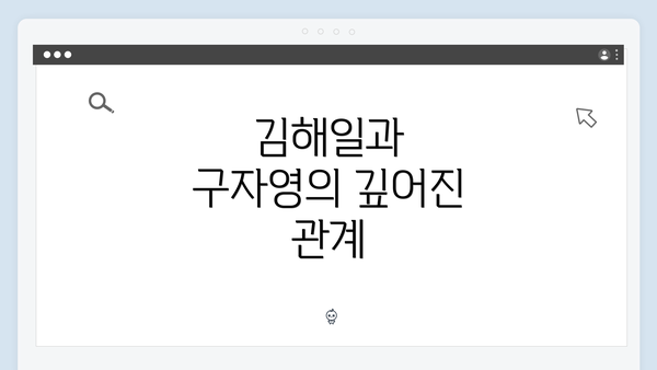 김해일과 구자영의 깊어진 관계