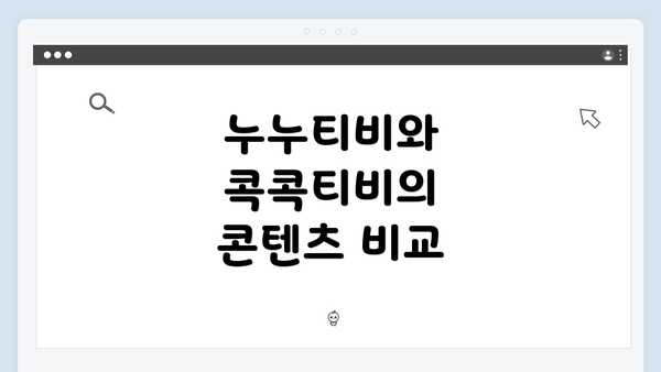 누누티비와 콕콕티비의 콘텐츠 비교