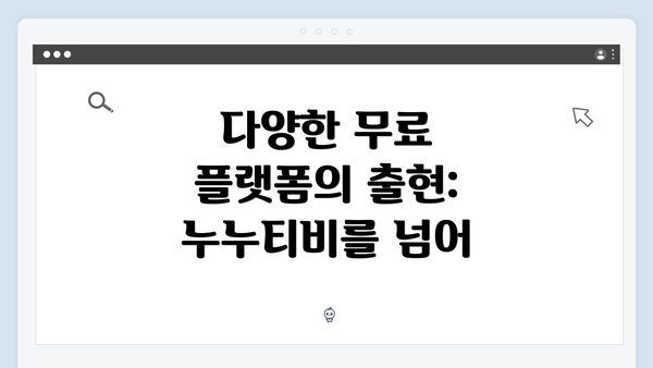 다양한 무료 플랫폼의 출현: 누누티비를 넘어