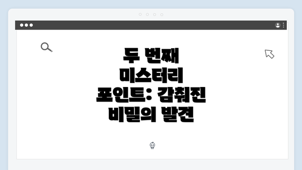 두 번째 미스터리 포인트: 감춰진 비밀의 발견