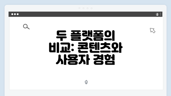 두 플랫폼의 비교: 콘텐츠와 사용자 경험