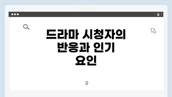 드라마 시청자의 반응과 인기 요인