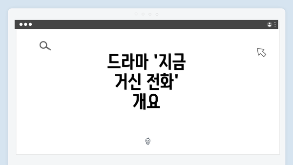 드라마 '지금 거신 전화' 개요