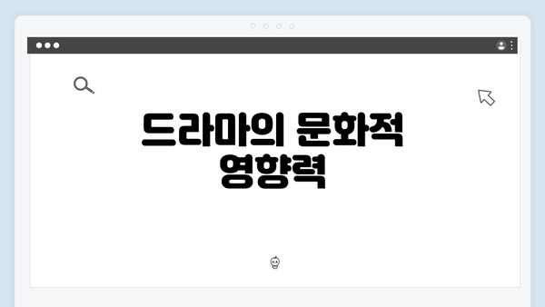 드라마의 문화적 영향력