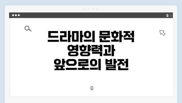 드라마의 문화적 영향력과 앞으로의 발전