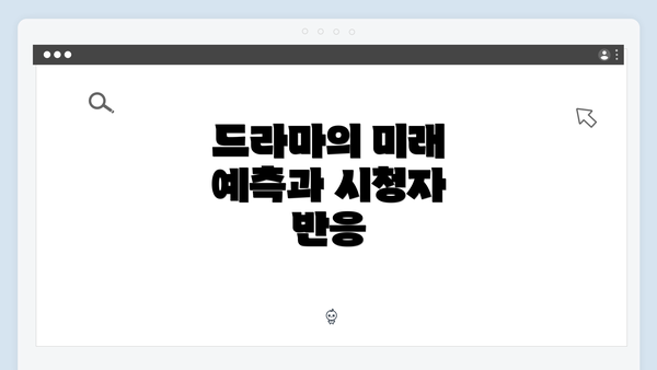 드라마의 미래 예측과 시청자 반응