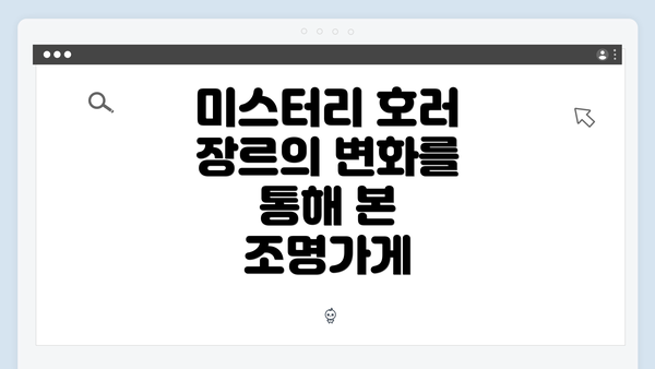 미스터리 호러 장르의 변화를 통해 본 조명가게