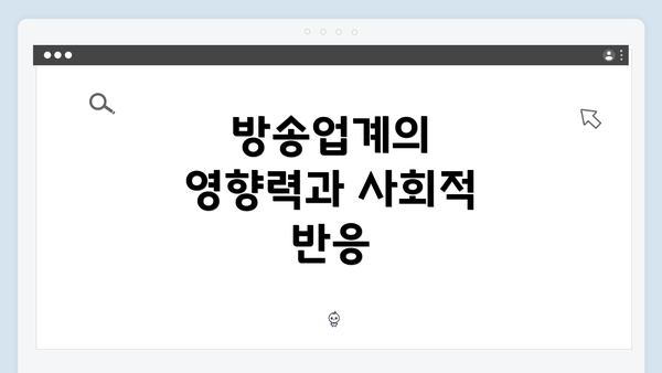 방송업계의 영향력과 사회적 반응