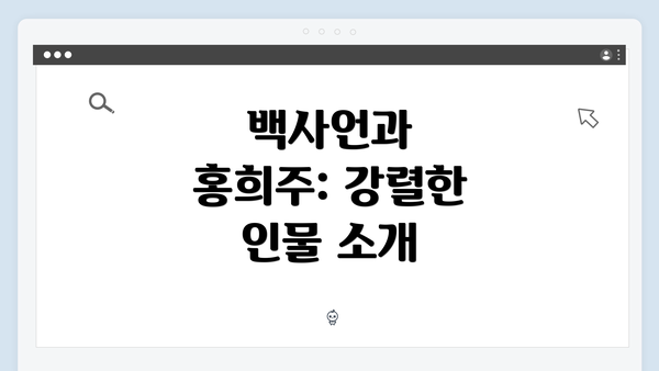 백사언과 홍희주: 강렬한 인물 소개