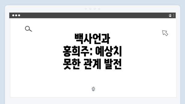 백사언과 홍희주: 예상치 못한 관계 발전