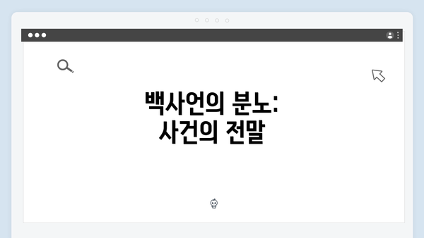 백사언의 분노: 사건의 전말