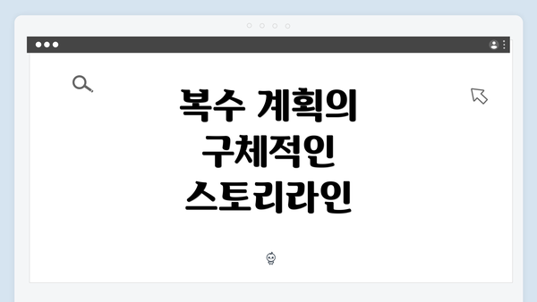 복수 계획의 구체적인 스토리라인