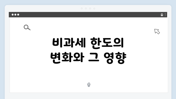 비과세 한도의 변화와 그 영향