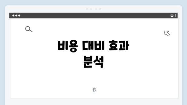 비용 대비 효과 분석