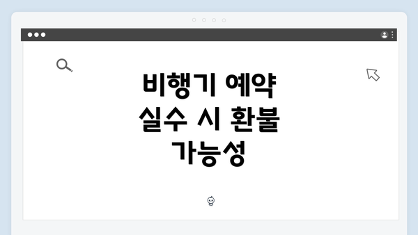 비행기 예약 실수 시 환불 가능성