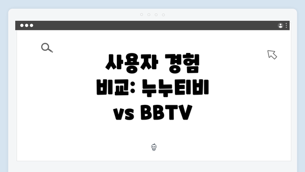 사용자 경험 비교: 누누티비 vs BBTV